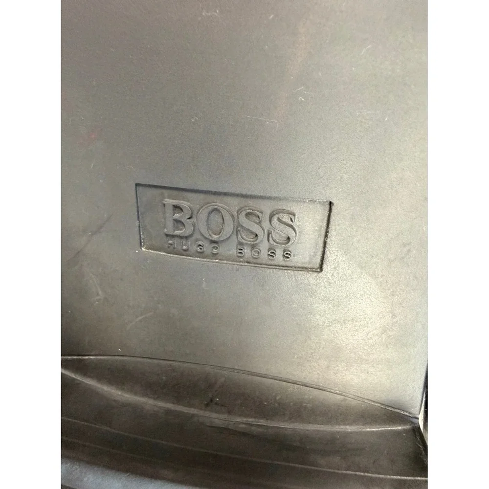 HUGO BOSS Mens‎ Black Leather Cap Toe Oxford 10 Dress Shoes Made in Italy
